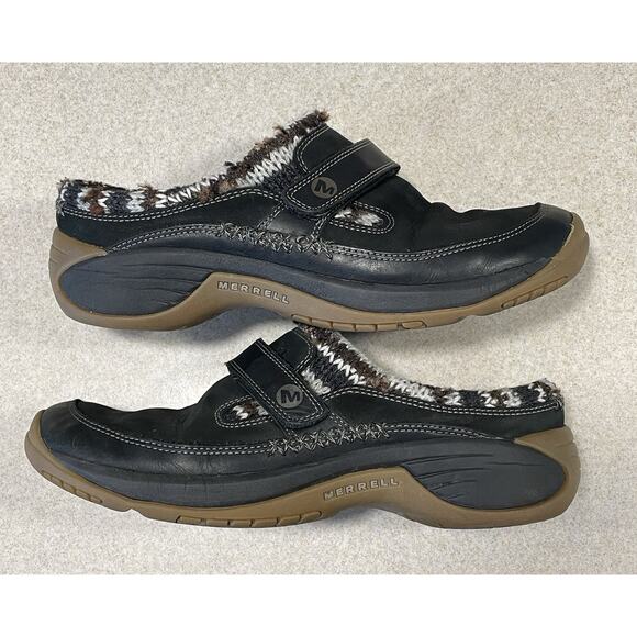 Merrell Encore Scoop Black Leather Slip On Knit Cuff Comfort Loafers Women’s 8.5 - Picture 6 of 12